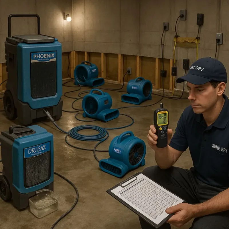 Structural Drying and Dehumidification process in Newport, OH